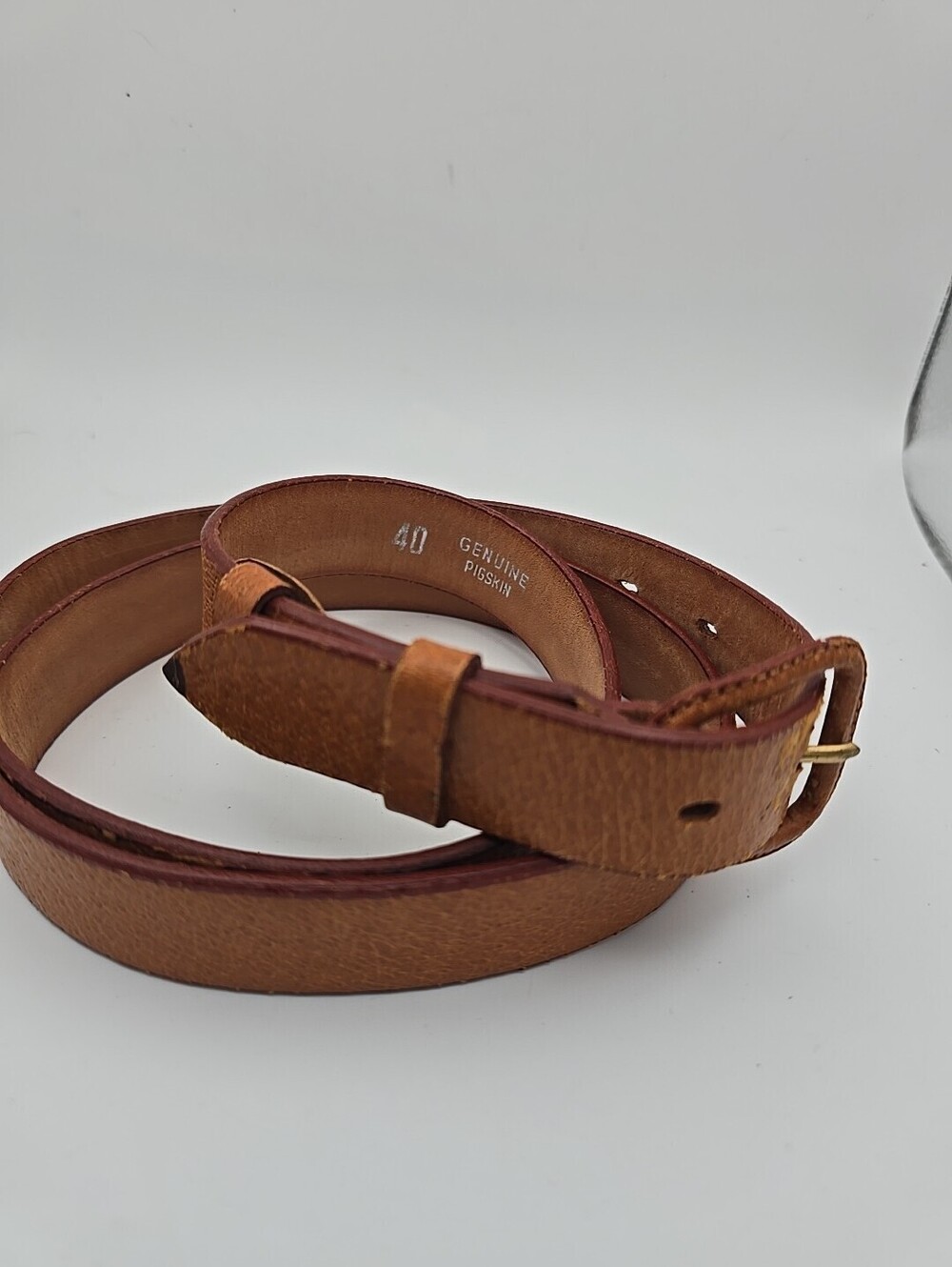 Vintage Mens Womens Belt Handmade Pig Skin Leather Belt Western Can Add Buckle